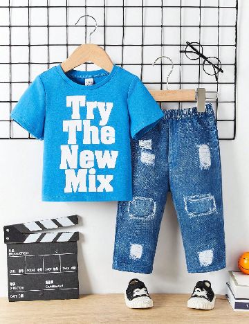 Compleu Shein Kids, albastru