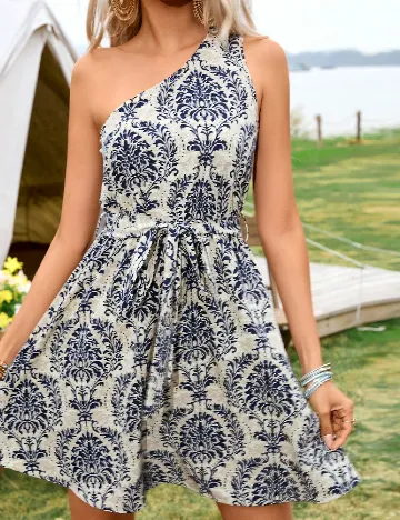 Rochie scurta SHEIN, albastru/bej