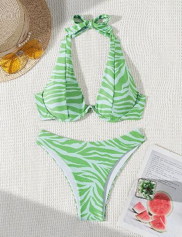 Costum de baie SHEIN, verde