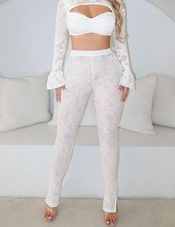 Pantaloni SHEIN, alb