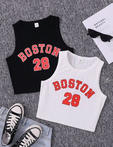 Set topuri 2 bucati Shein Kids, mix culori