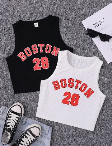 Set topuri 2 bucati Shein Kids, mix culori