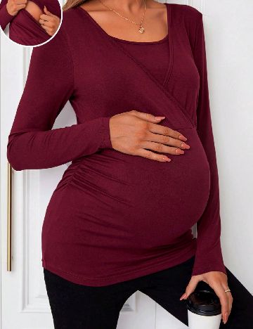 Bluza SHEIN Maternity, visiniu