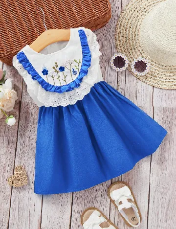 Rochie Shein Kids, albastru/alb