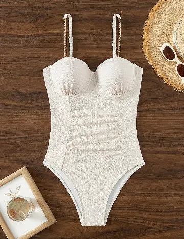 Costum de baie SHEIN, crem