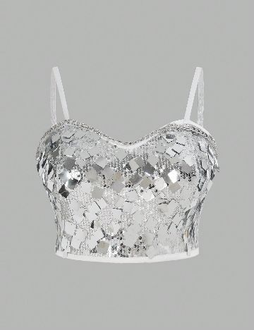 Top SHEIN CURVE, argintiu