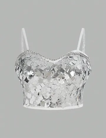 Top SHEIN CURVE, argintiu