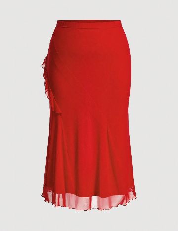 Fusta SHEIN CURVE, rosu