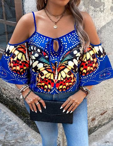 Bluza SHEIN CURVE, albastru