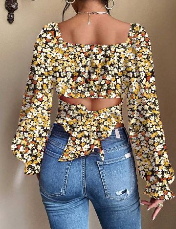 Top SHEIN, floral print