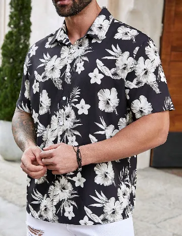 Camasa SHEIN Plus Size Men, negru