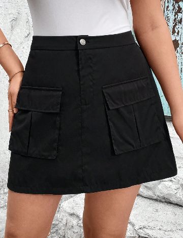 Fusta SHEIN CURVE, negru