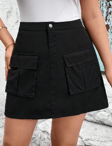 Fusta SHEIN CURVE, negru