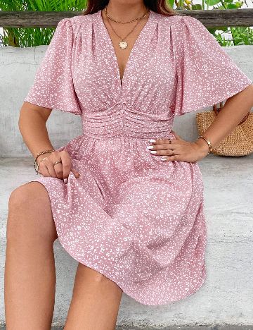 Rochie medie SHEIN CURVE, roz