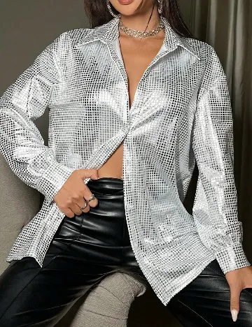 Camasa SHEIN, argintiu