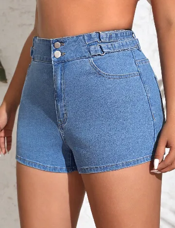 Pantaloni scurti SHEIN CURVE, albastru