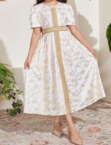 Rochie Shein Kids, alb/auriu