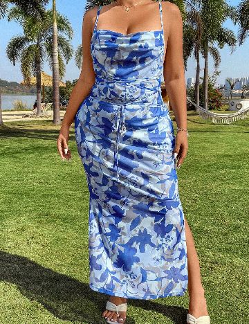 Rochie medie SHEIN CURVE, albastru