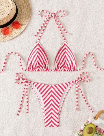 Costum de baie SHEIN, alb/roz