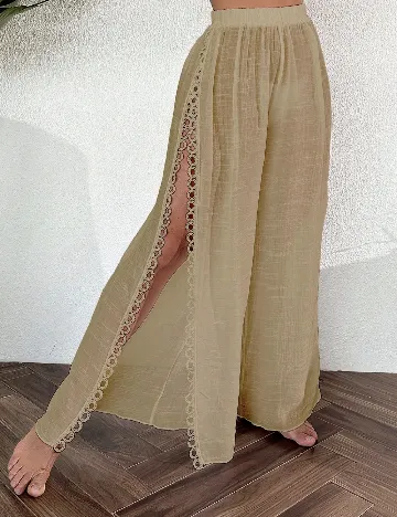 Pantaloni de plaja SHEIN, bej