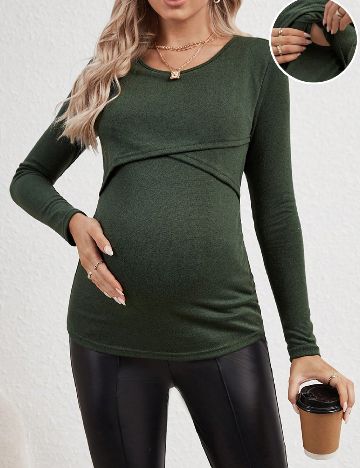 Bluza SHEIN Maternity, verde