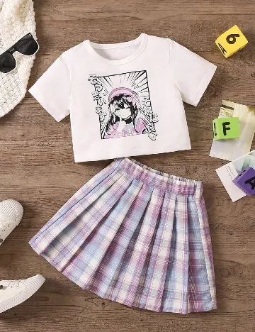 Compleu Shein Kids, mov/alb