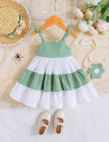 Rochie Shein Kids, alb/verde