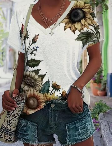 Tricou SHEIN, floral print