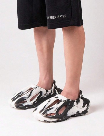 Saboti SHEIN, alb/negru