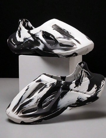 Saboti SHEIN, alb/negru