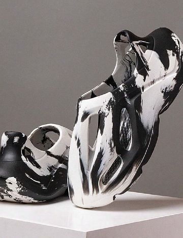 Saboti SHEIN, alb/negru