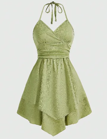 Rochie scurta Romwe, verde