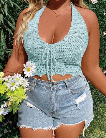 Top SHEIN CURVE, turcoaz