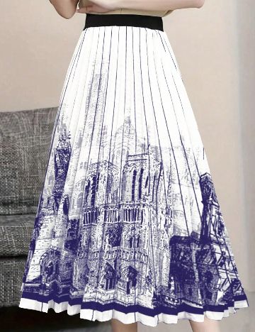 Fusta SHEIN, alb/mov