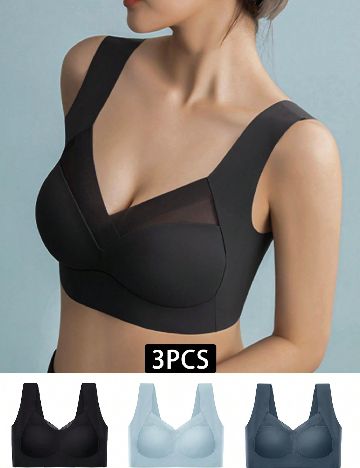 Set bustiere 3 bucati SHEIN, mix culori