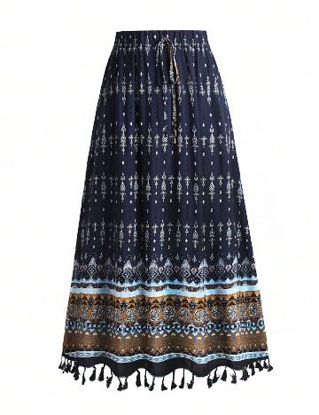 Fusta SHEIN CURVE, bleumarin