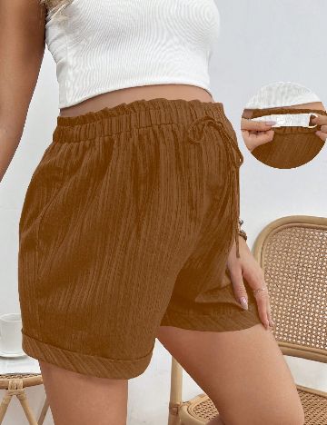 Pantaloni scurti SHEIN Maternity, maro