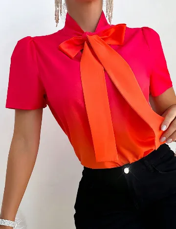 Tricou SHEIN, rosu/portocaliu