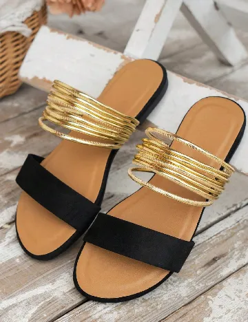 Slapi SHEIN, negru/auriu