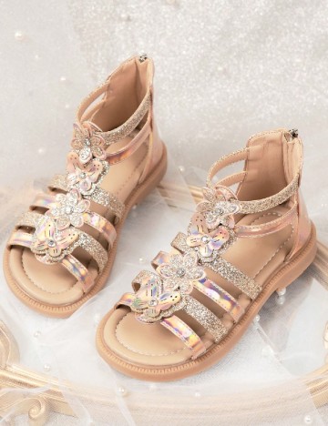 Sandale Shein Kids, roz pudra