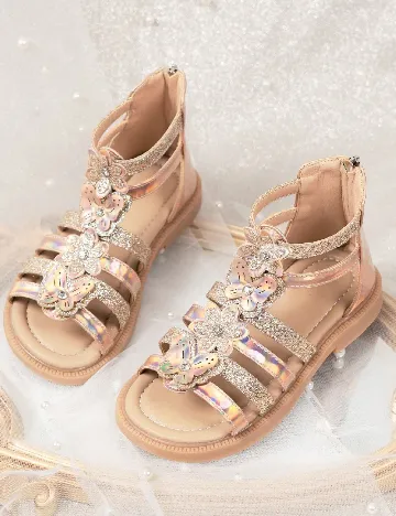 Sandale Shein Kids, roz pudra