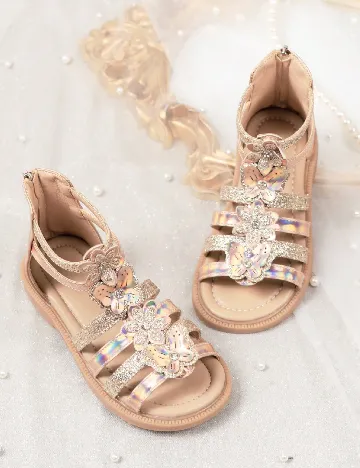 Sandale Shein Kids, roz pudra