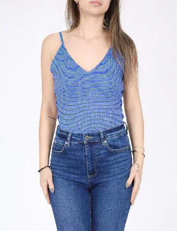 Body Bershka, alb/albastru