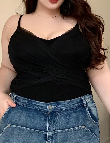 Maiou Dazy Plus Size, negru