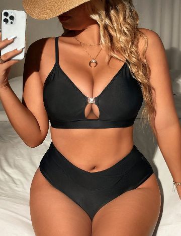 Costum de baie SHEIN CURVE, negru