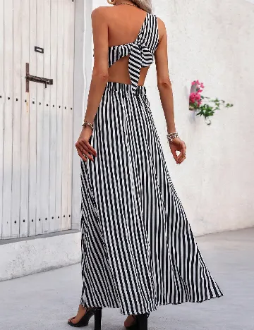 Rochie lunga SHEIN, alb/negru