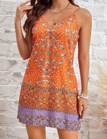 Rochie scurta SHEIN, portocaliu