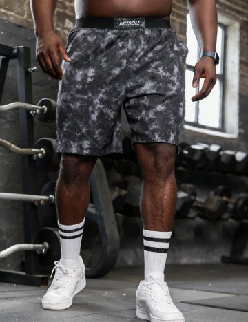 Pantaloni scurti SHEIN Plus Size Men, gri inchis