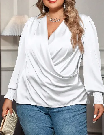 Bluza SHEIN CURVE, alb