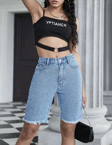 Pantaloni scurti SHEIN, albastru